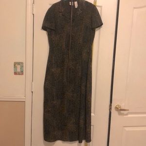 Emma James 10 belted, below knee brown dress